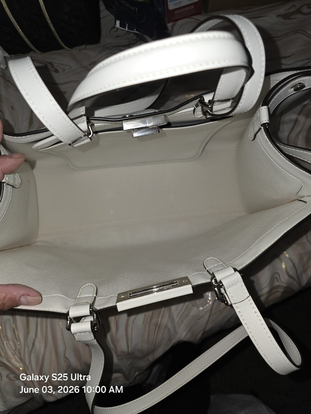 Fendi FF Canvas X-Tote Bag Black White Leather Trim Turn Lock. NWT. MFRP-$3800 - Picture 4 of 16